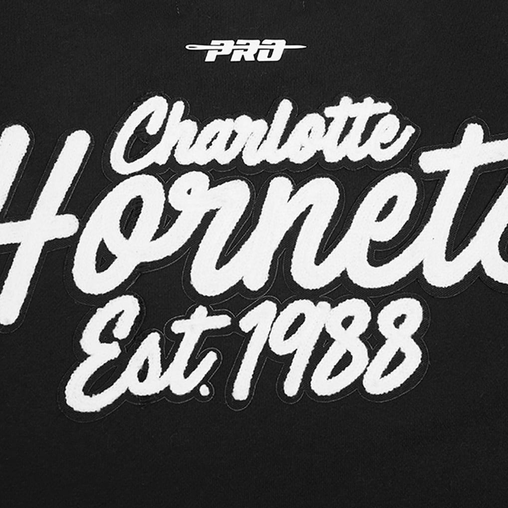 Black Charlotte Hornets Pro Standard Paint the City Drop Shoulder Sweatshirt | NBA