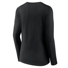Black Houston Rockets Women's Primary Logo Long Sleeve V-Neck T-Shirt | NBA