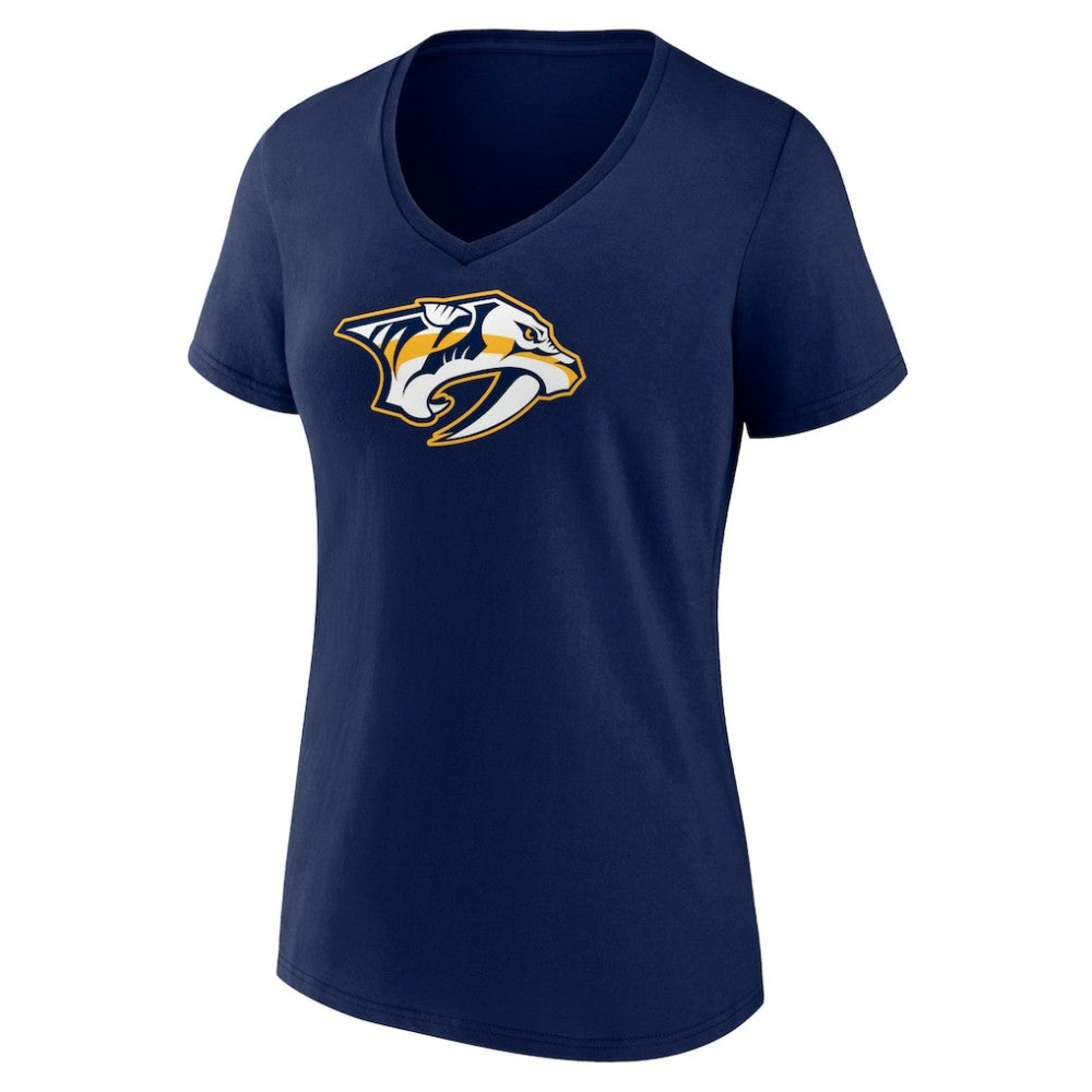 Nashville Predators Women's Primary Logo V-Neck T-Shirt -  NHL T-shirts