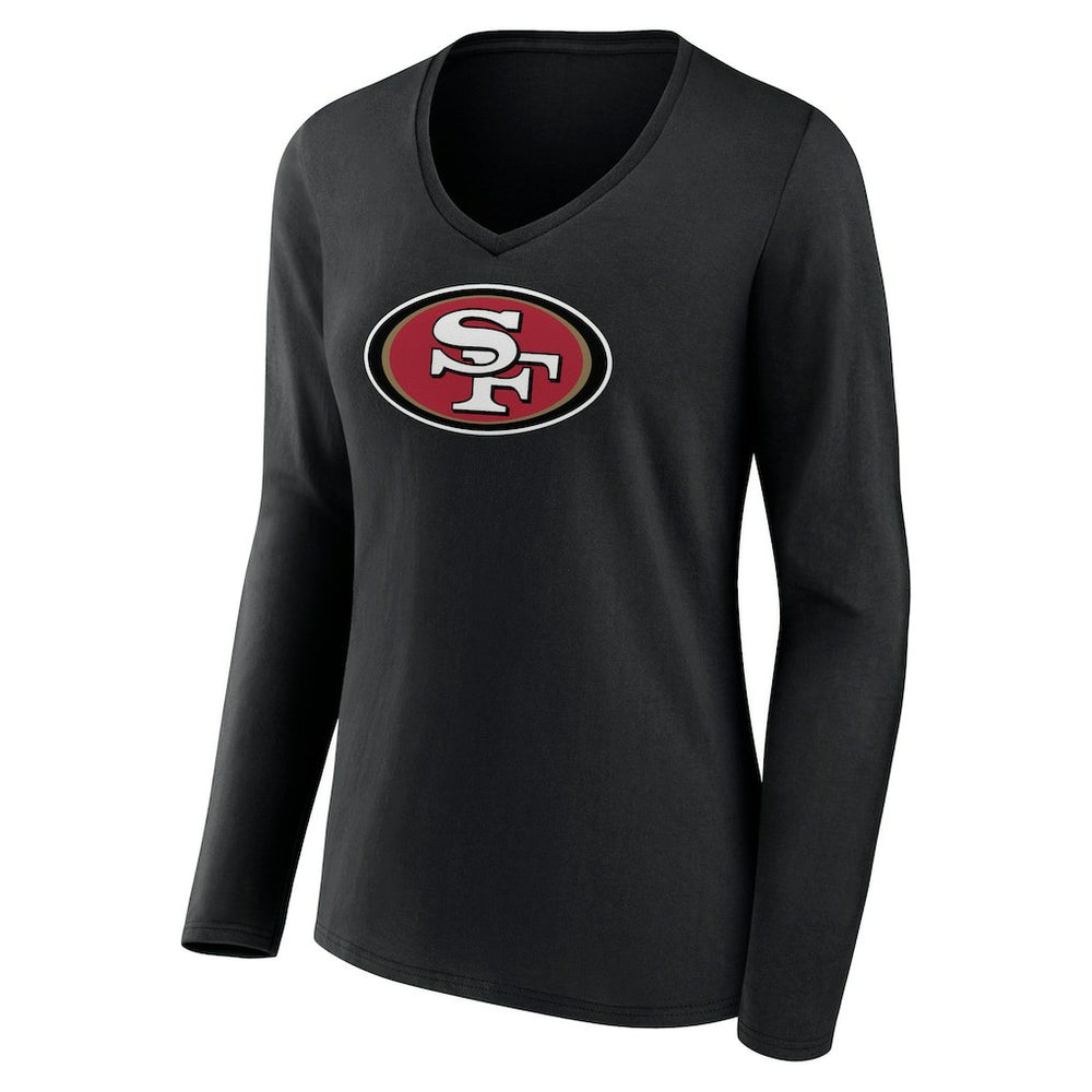 San Francisco 49ers Women's Primary Logo Long Sleeve V-Neck T-Shirt | NFL Online