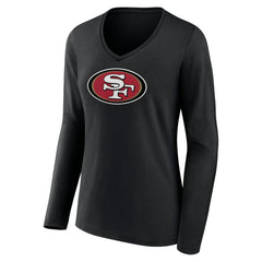 San Francisco 49ers Women's Primary Logo Long Sleeve V-Neck T-Shirt | NFL Online