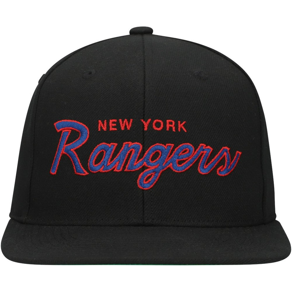 New York Rangers Mitchell & Ness Core Team Script 2.0 Snapback Hat -  NHL Hats