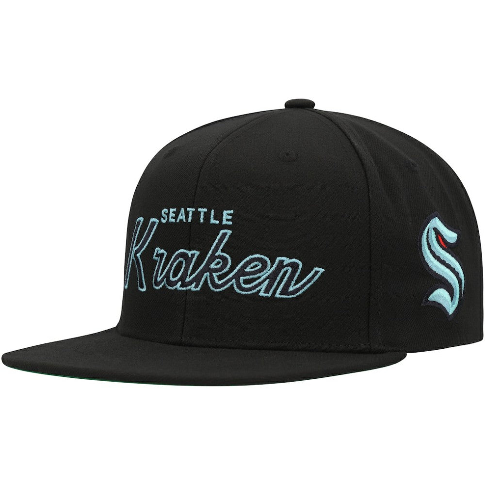 Seattle Kraken Mitchell & Ness Core Team Script 2.0 Snapback Hat -  NHL Hats