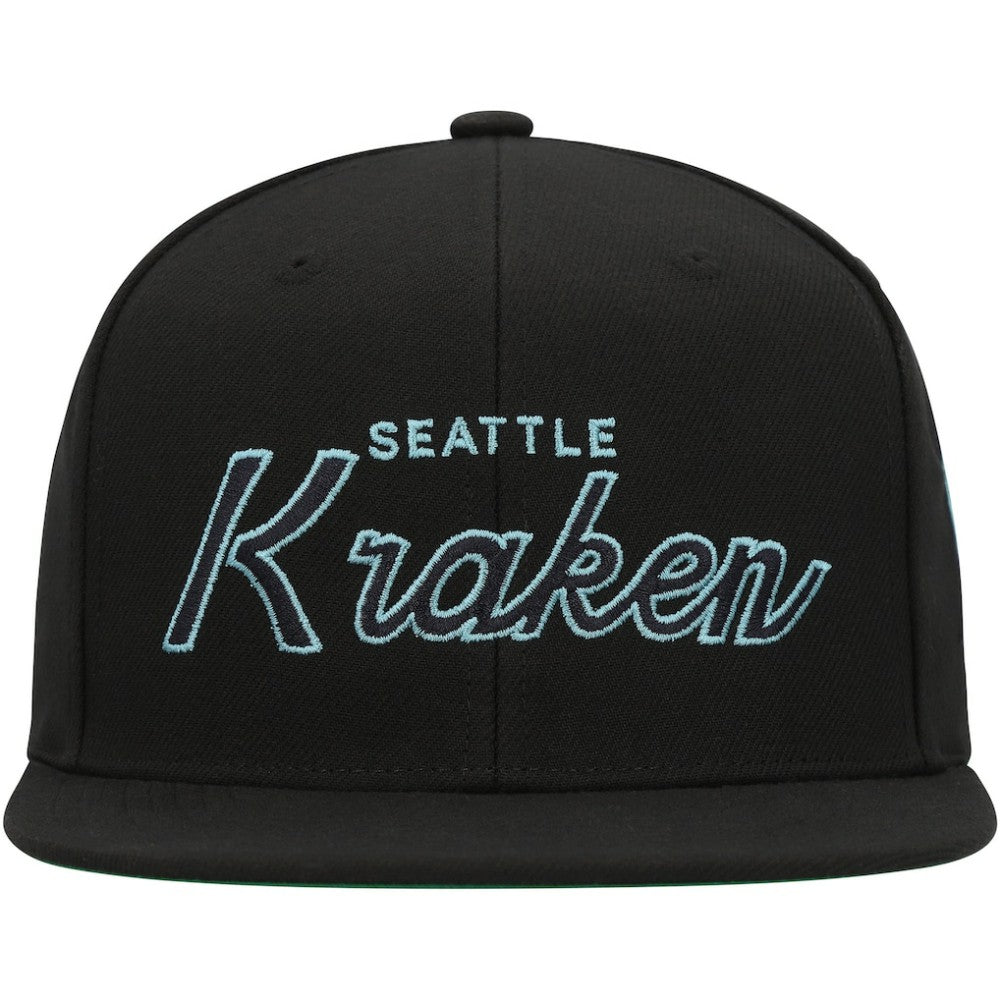 Seattle Kraken Mitchell & Ness Core Team Script 2.0 Snapback Hat -  NHL Hats