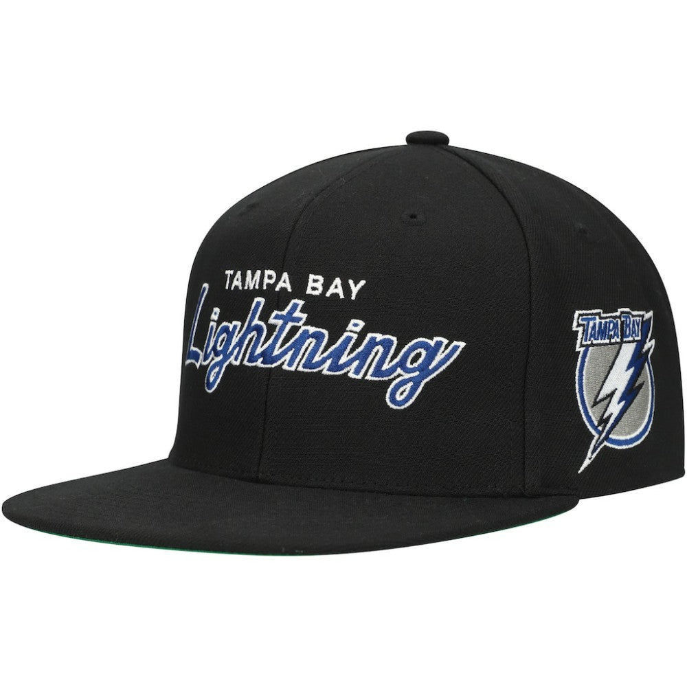 Tampa Bay Lightning Mitchell & Ness Core Team Script 2.0 Snapback Hat -  NHL Hats