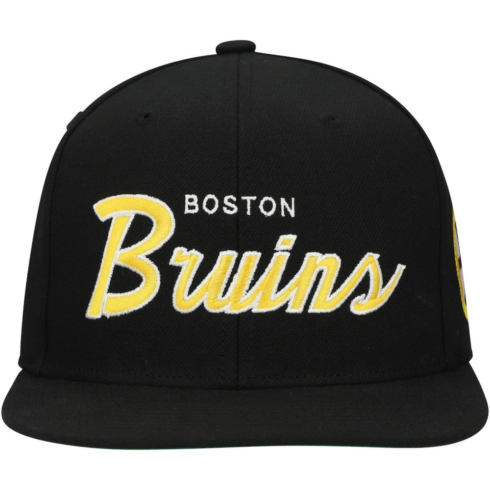 Boston Bruins Mitchell & Ness Core Team Script 2.0 Snapback Hat -  NHL Hats