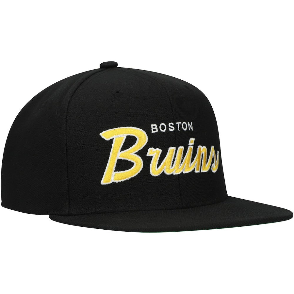 Boston Bruins Mitchell & Ness Core Team Script 2.0 Snapback Hat -  NHL Hats