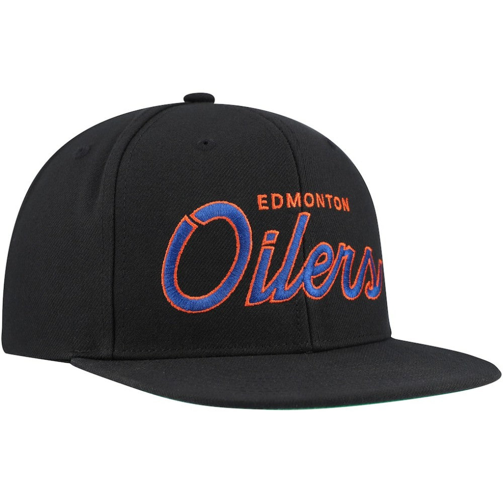 Edmonton Oilers Mitchell & Ness Core Team Script 2.0 Snapback Hat -  NHL Hats