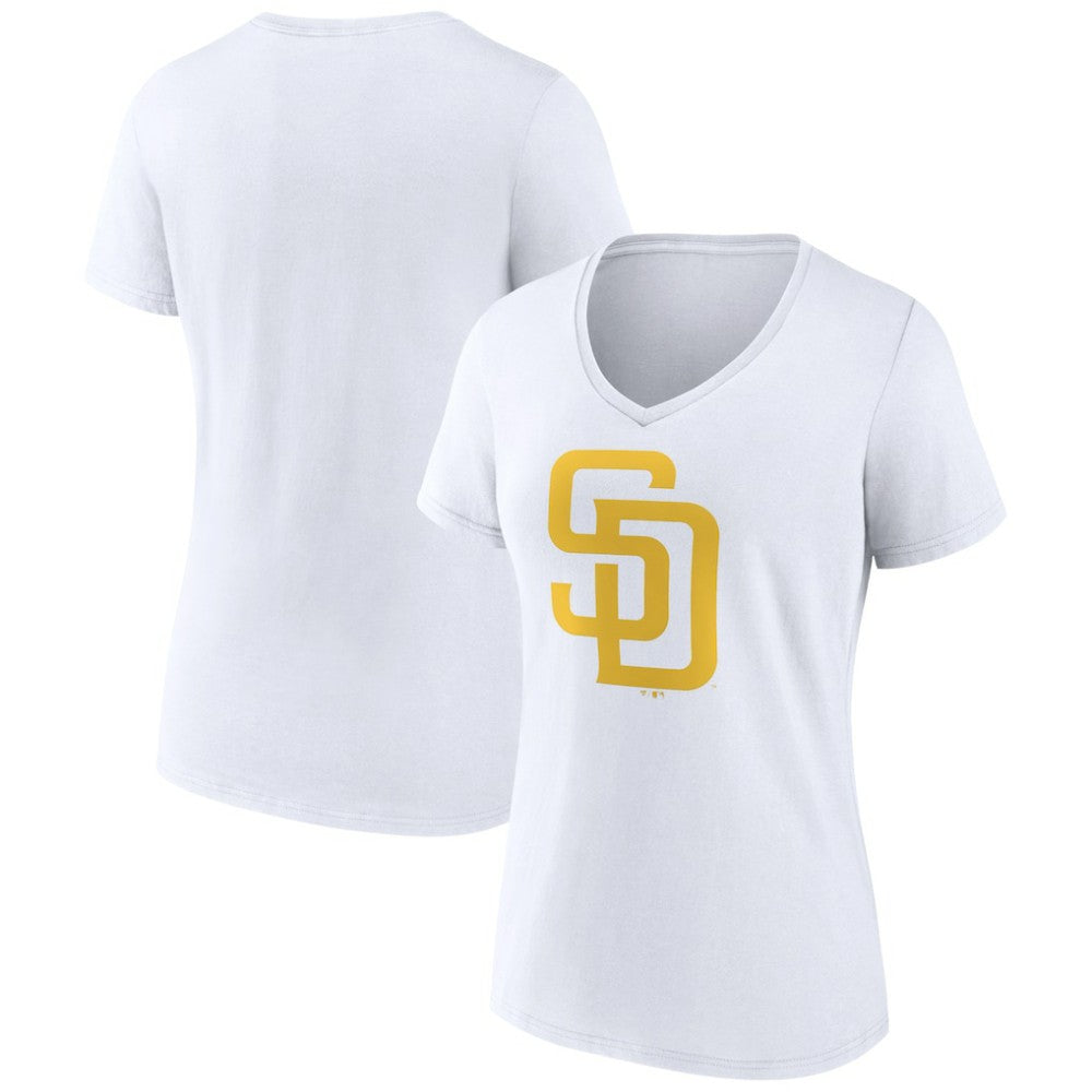 San Diego Padres Women's Official Logo V-Neck T-Shirt - MLB T-shirts