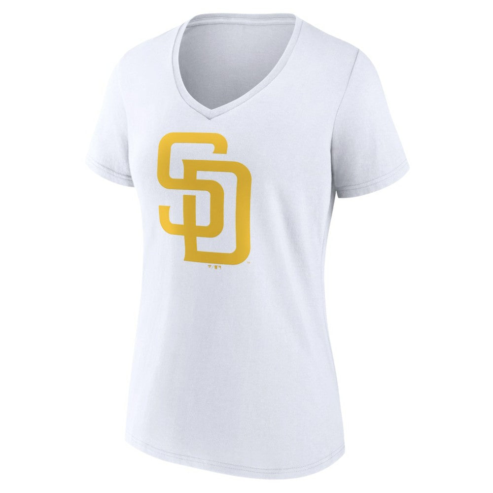 San Diego Padres Women's Official Logo V-Neck T-Shirt - MLB T-shirts