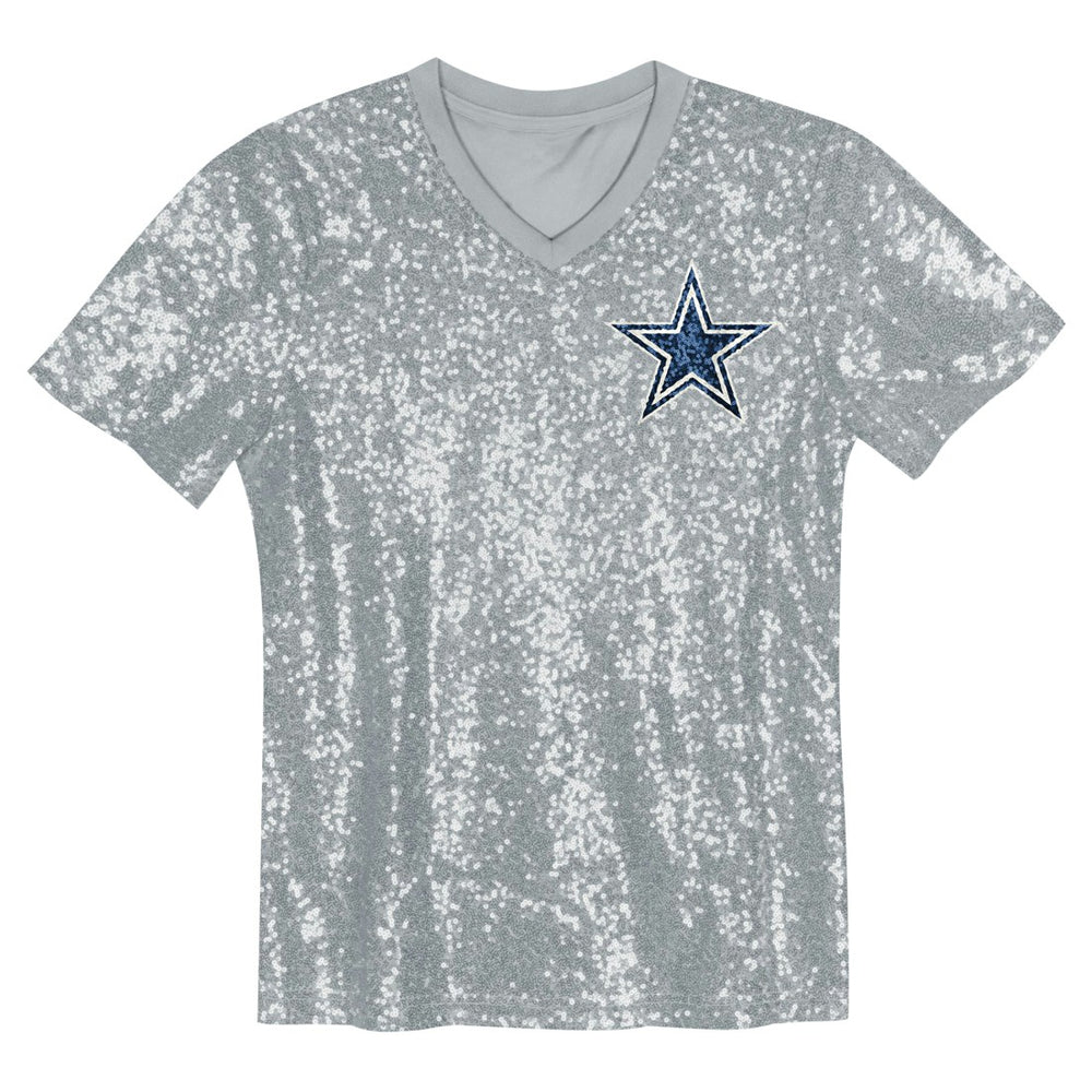 Dallas Cowboys CeeDee Lamb  Girls Youth Sequin V-Neck Fashion Jersey | NFL Online
