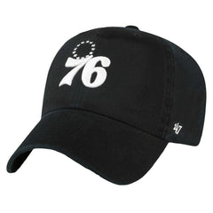 Black Philadelphia 76ers '47 Core Logo Clean Up Adjustable Hat | NBA
