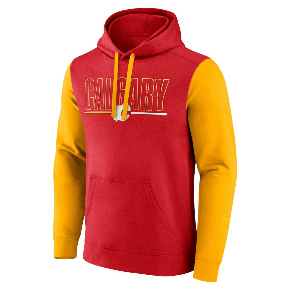 Calgary Flames Logo Athletic Deliver Fleece Pullover Hoodie -  NHL Hoodies