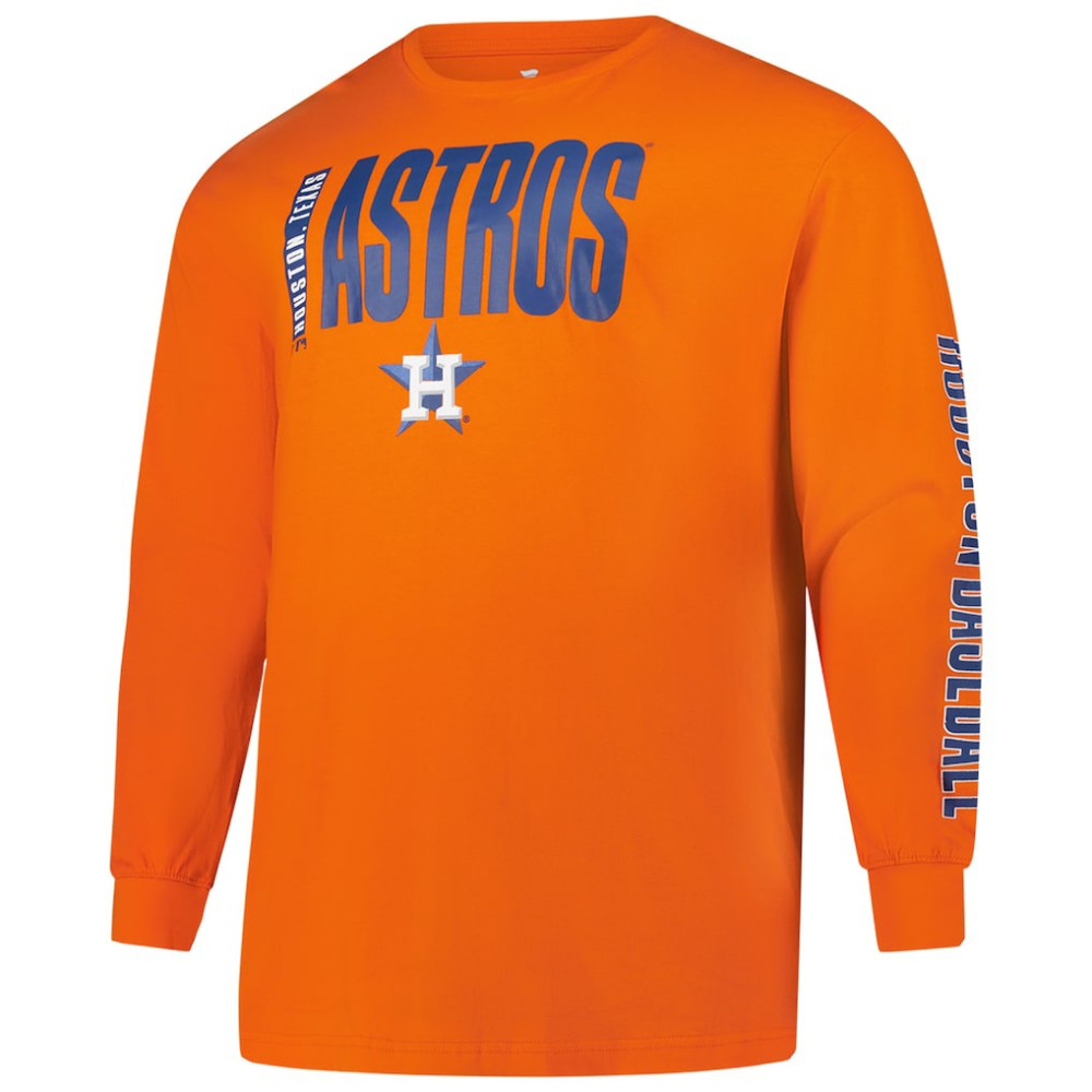 Houston Astros Profile Big & Tall Two-Hit Long Sleeve T-Shirt - MLB T-shirts