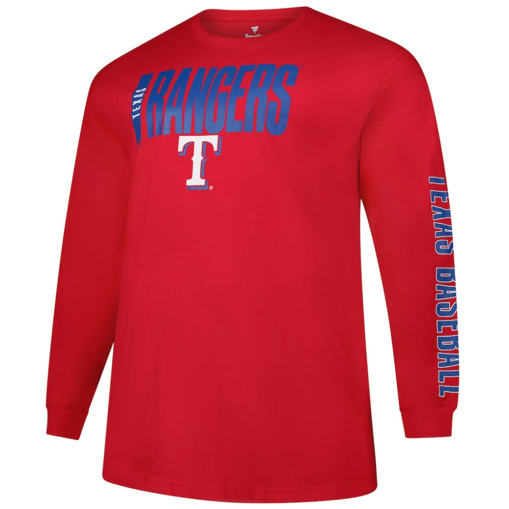 Texas Rangers Profile Big & Tall Two-Hit Long Sleeve T-Shirt - MLB T-shirts