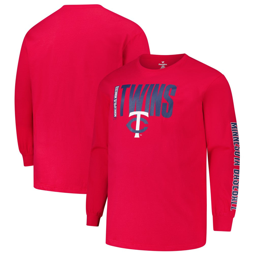 Minnesota Twins Profile Big & Tall Two-Hit Long Sleeve T-Shirt - MLB T-shirts