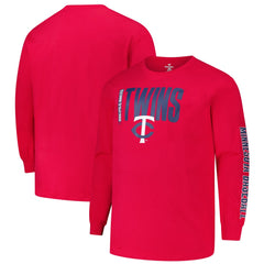 Minnesota Twins Profile Big & Tall Two-Hit Long Sleeve T-Shirt - MLB T-shirts