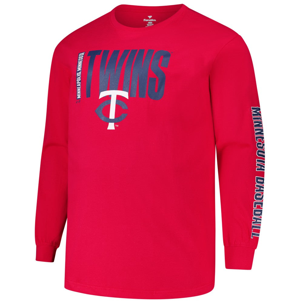Minnesota Twins Profile Big & Tall Two-Hit Long Sleeve T-Shirt - MLB T-shirts