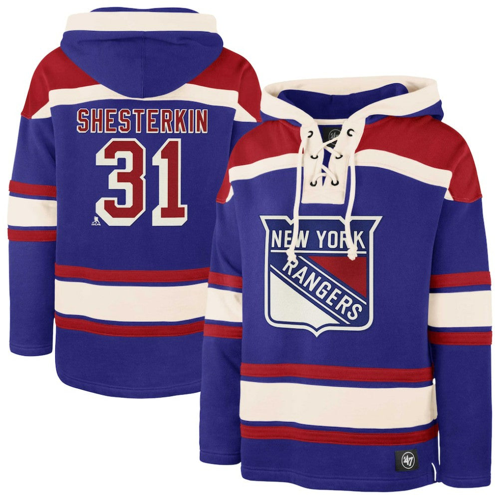 Igor Shesterkin New York Rangers '47 Player Name & Number Lacer Pullover Hoodie -  NHL Hoodies