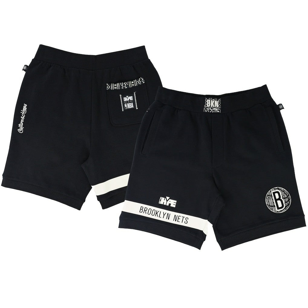 Brooklyn Nets NBA x Two Hype Unisex Culture & Hoops Premium Classic Fleece Shorts - Black sale | NBA