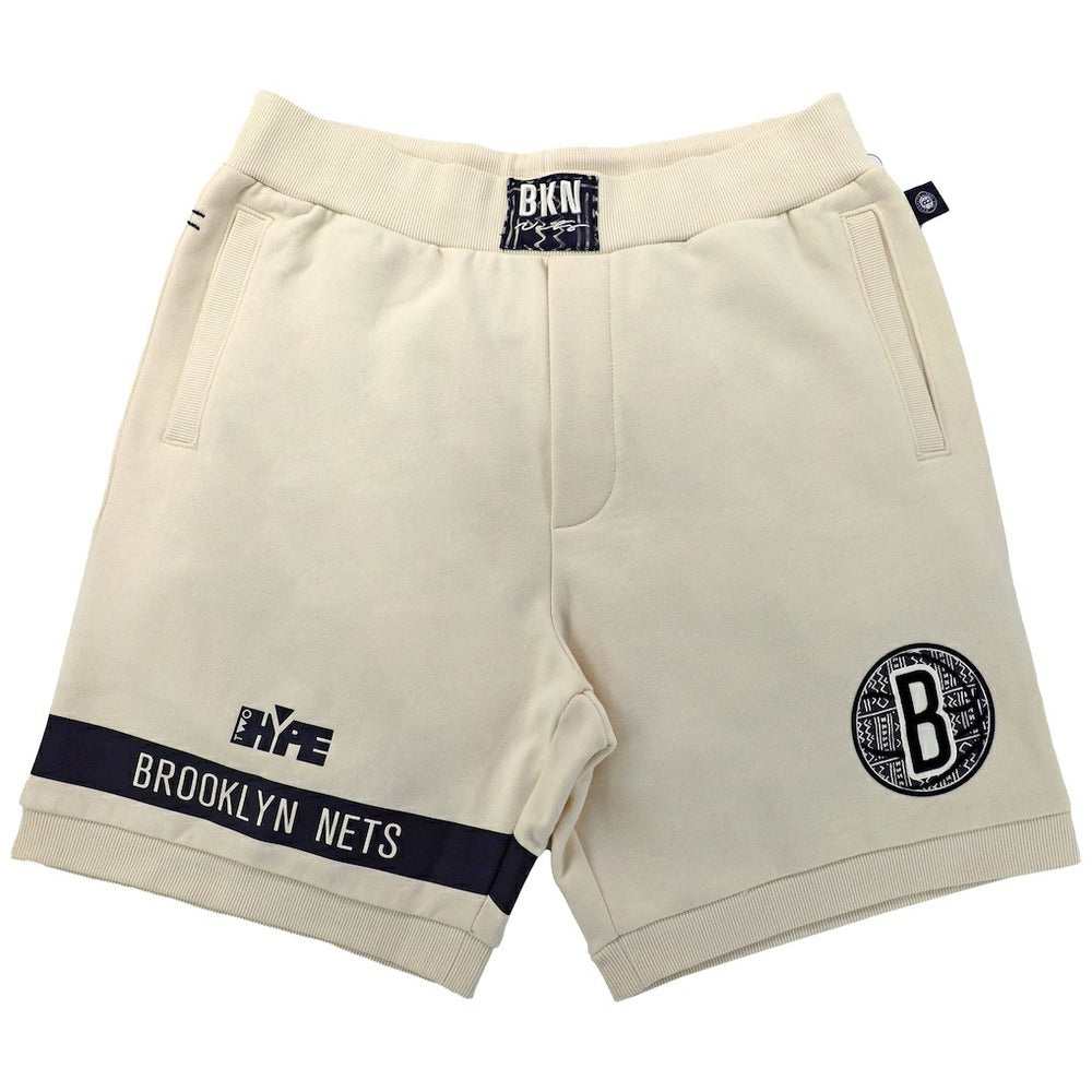 Brooklyn Nets NBA x Two Hype Unisex Culture & Hoops Premium Classic Fleece Shorts - Cream shop | NBA