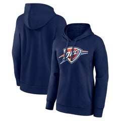 Navy Oklahoma City Thunder Women's Primary Logo Pullover Hoodie | NBA