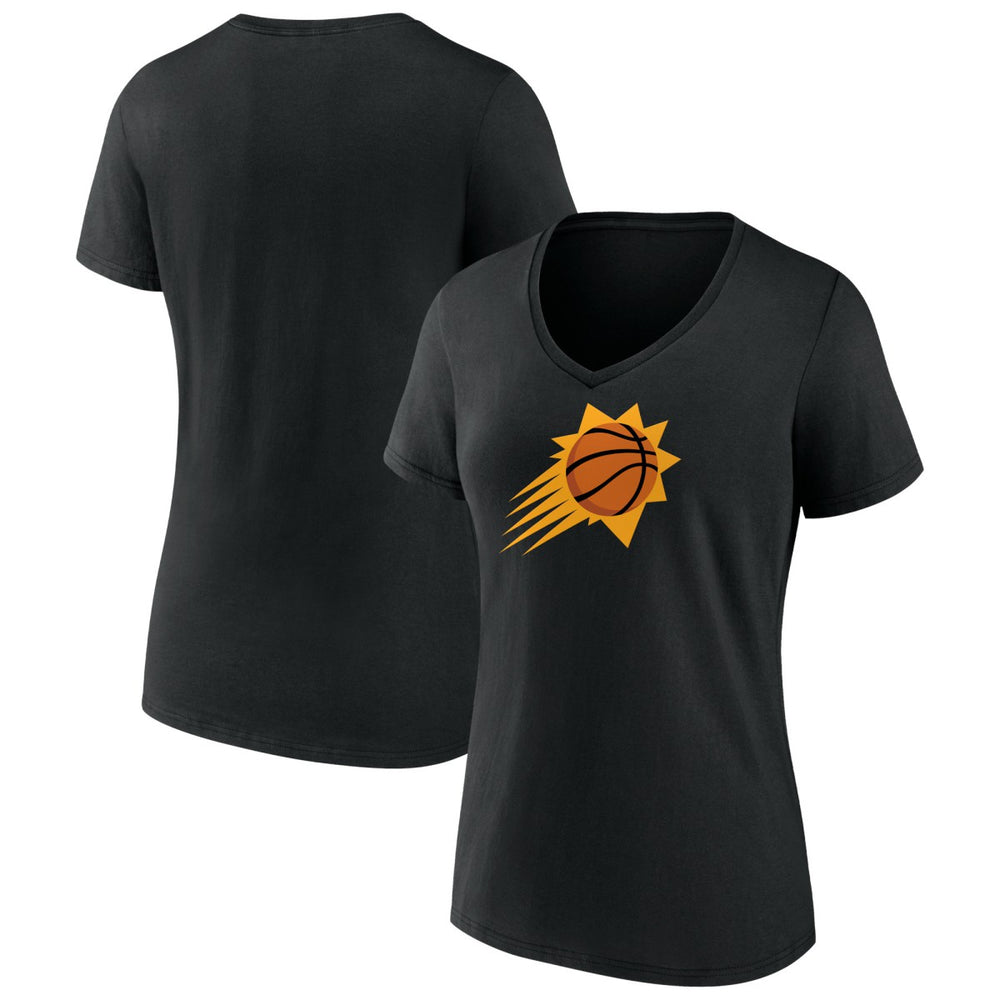 Black Phoenix Suns Women's Primary Logo V-Neck T-Shirt | NBA