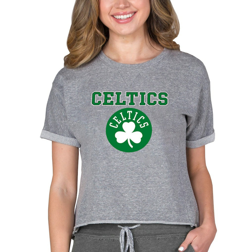 Gray Boston Celtics Concepts Sport NBA Women's Concepts Mainstream Terry SS Top | NBA