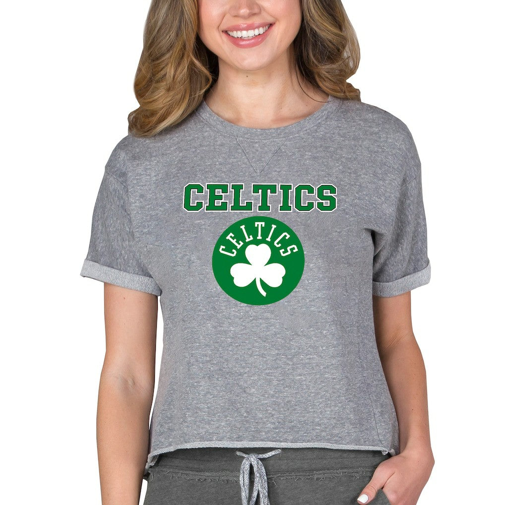 Gray Boston Celtics Concepts Sport NBA Women's Concepts Mainstream Terry SS Top | NBA
