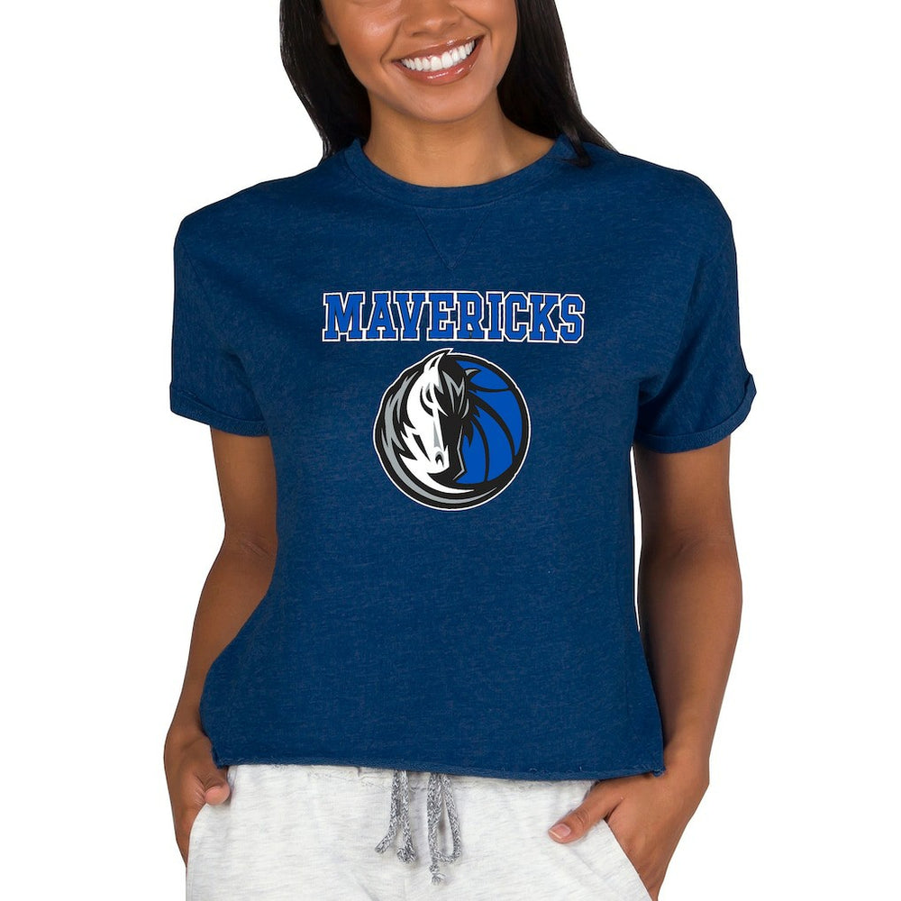 Navy Dallas Mavericks Concepts Sport NBA Women's Concepts Mainstream Terry SS Top sale | NBA