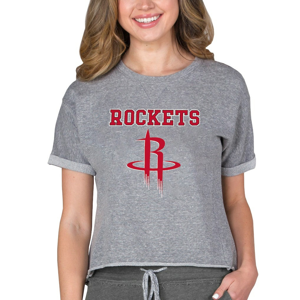 Gray Houston Rockets Concepts Sport NBA Women's Concepts Mainstream Terry SS Top | NBA