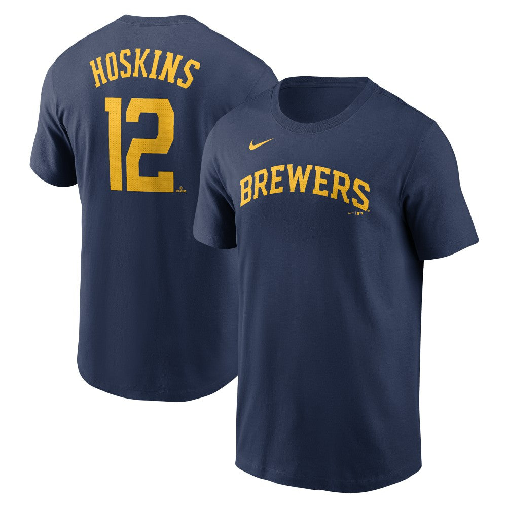 Rhys Hoskins Milwaukee Brewers Nike Fuse Name & Number T-Shirt - MLB T-shirts