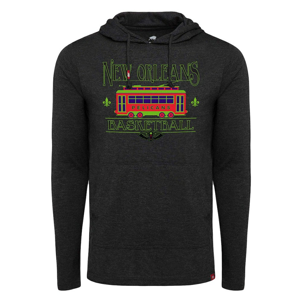 Heather Black New Orleans Pelicans Sportiqe Unisex City Edition Rowan Lightweight Tri-Blend Pullover Hoodie | NBA