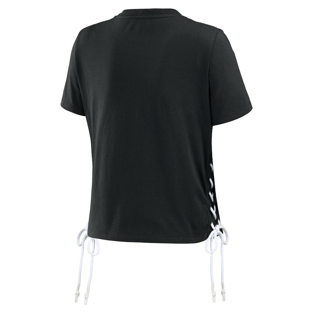 Cincinnati Bengals WEAR by Erin Andrews Women's Lace Up Side Modest Cropped T-Shirt | NFL Sale