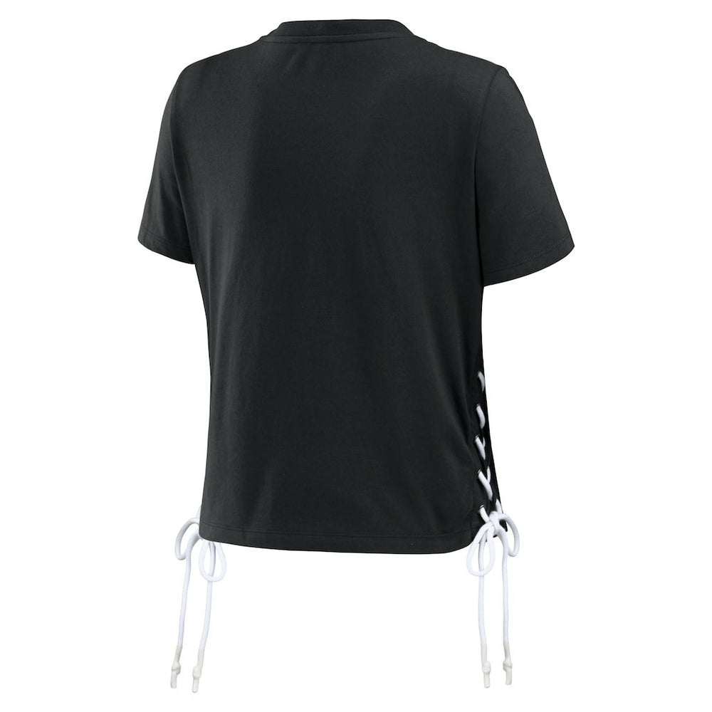 Cincinnati Bengals WEAR by Erin Andrews Women's Lace Up Side Modest Cropped T-Shirt | NFL Sale