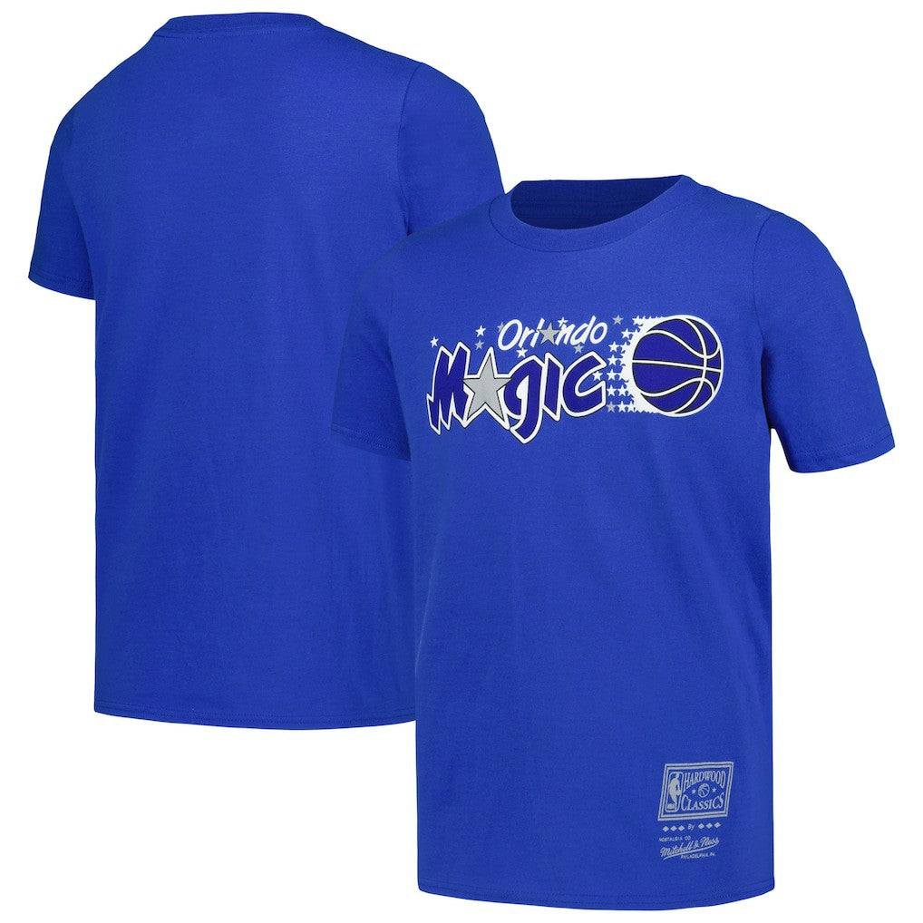 Blue Orlando Magic Youth Hardwood Classics Retro Logo T-Shirt | NBA