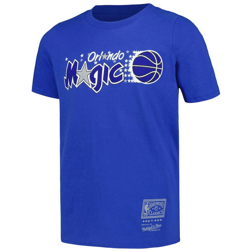 Blue Orlando Magic Youth Hardwood Classics Retro Logo T-Shirt | NBA
