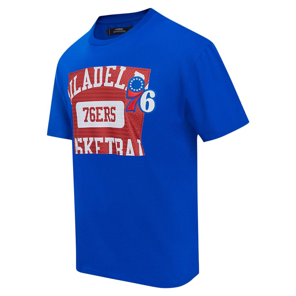 Royal Philadelphia 76ers Pro Standard Made To Play Drop Shoulder T-Shirt | NBA
