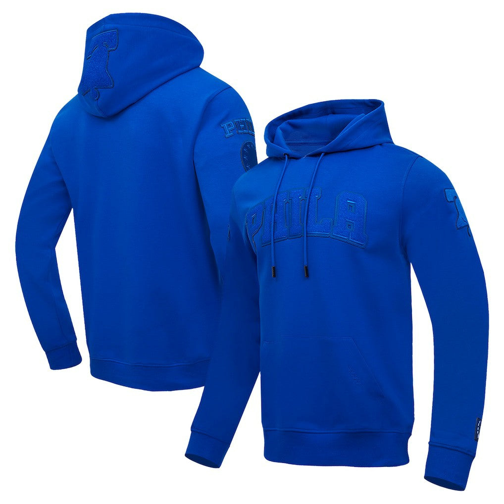 Royal Philadelphia 76ers Pro Standard Triple Tonal DK Pullover Hoodie Jacket | NBA