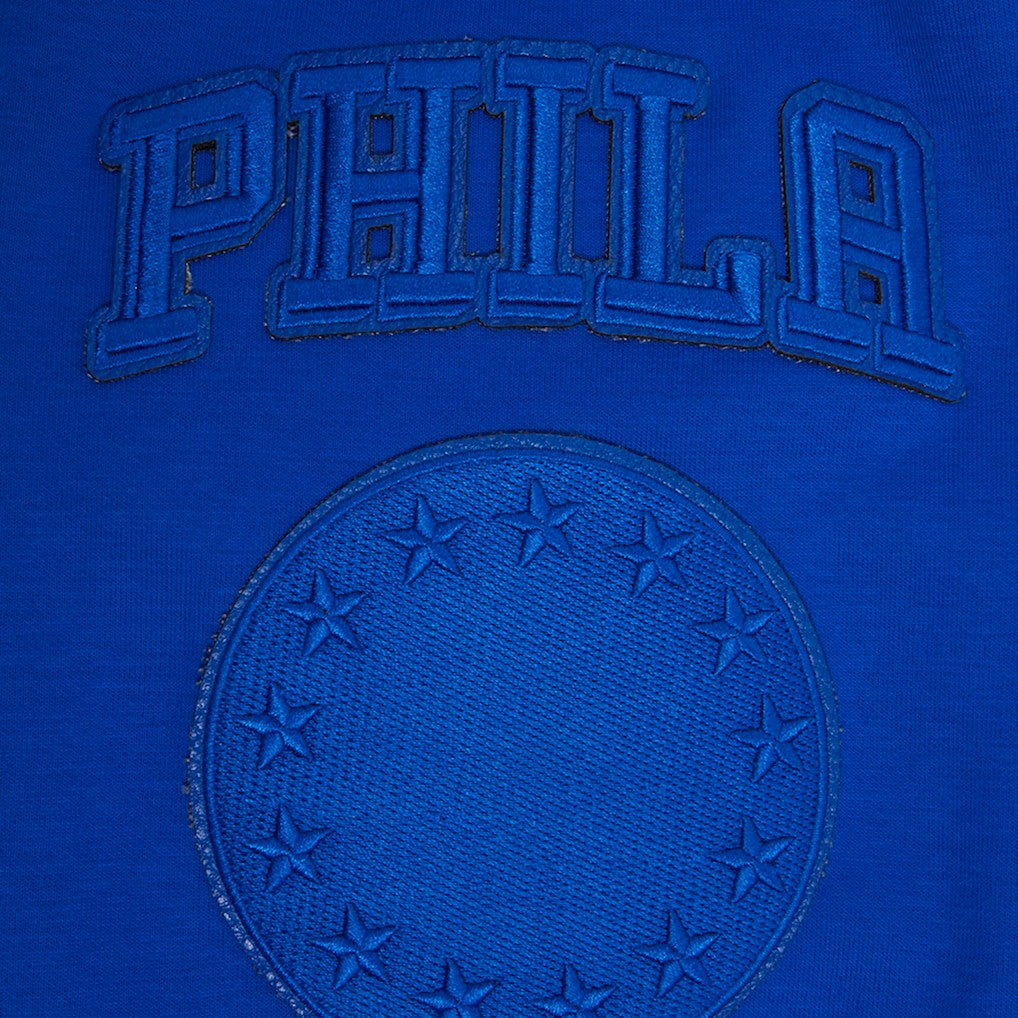 Royal Philadelphia 76ers Pro Standard Triple Tonal DK Pullover Hoodie Jacket | NBA