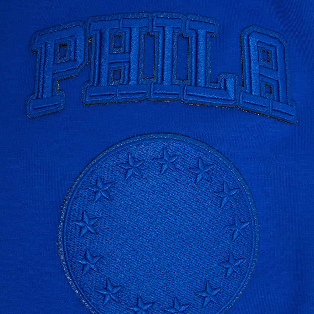 Royal Philadelphia 76ers Pro Standard Triple Tonal DK Pullover Hoodie Jacket | NBA
