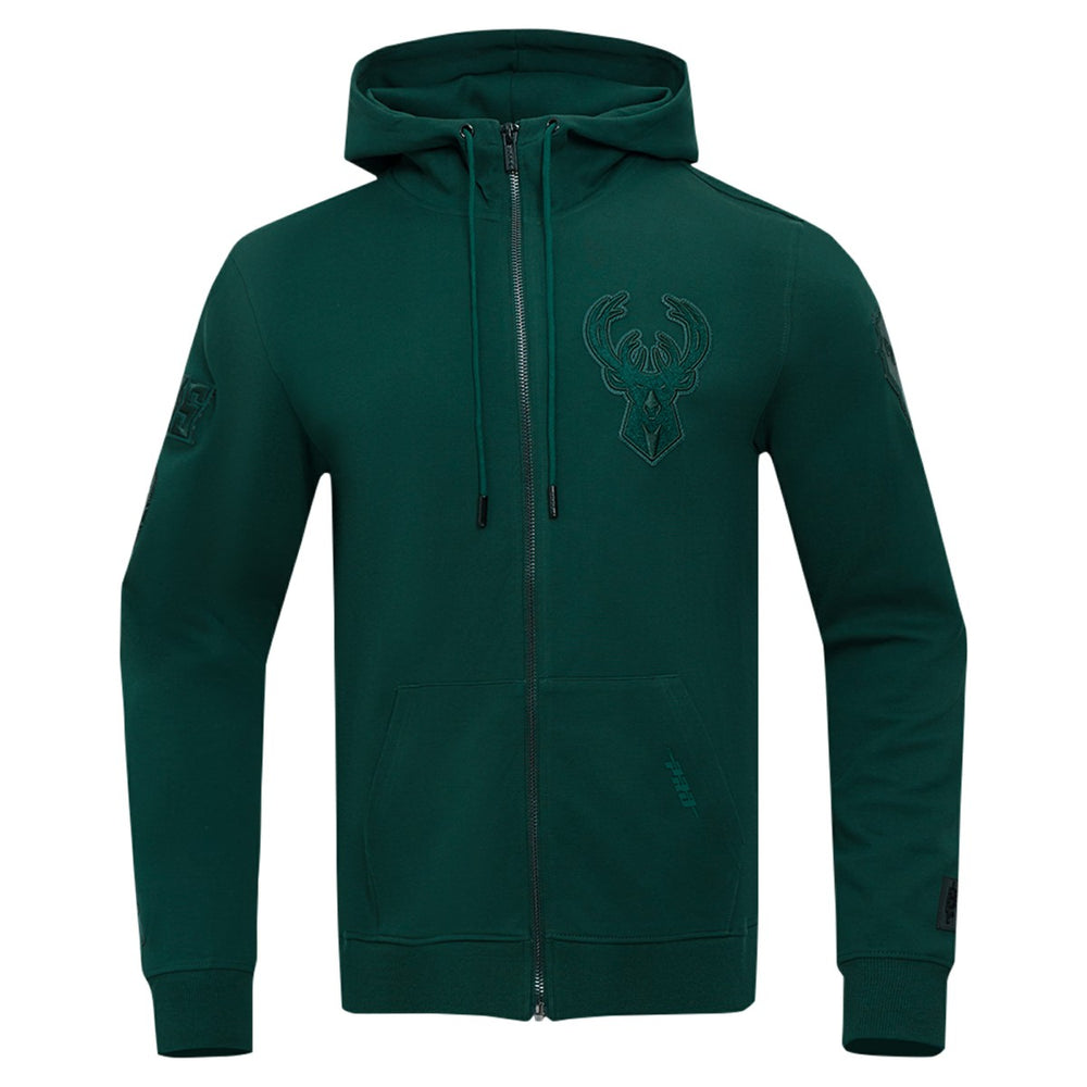 Hunter Green Milwaukee Bucks Pro Standard Triple Tonal DK Full-Zip Hoodie Jacket | NBA
