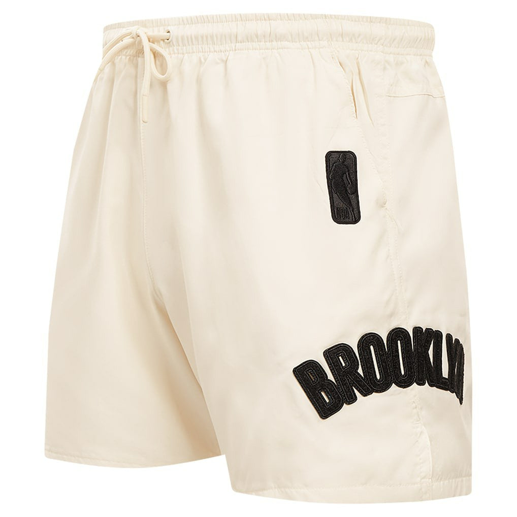 Cream Brooklyn Nets Pro Standard Triple Tonal Woven Shorts | NBA