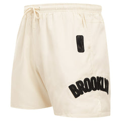 Cream Brooklyn Nets Pro Standard Triple Tonal Woven Shorts | NBA