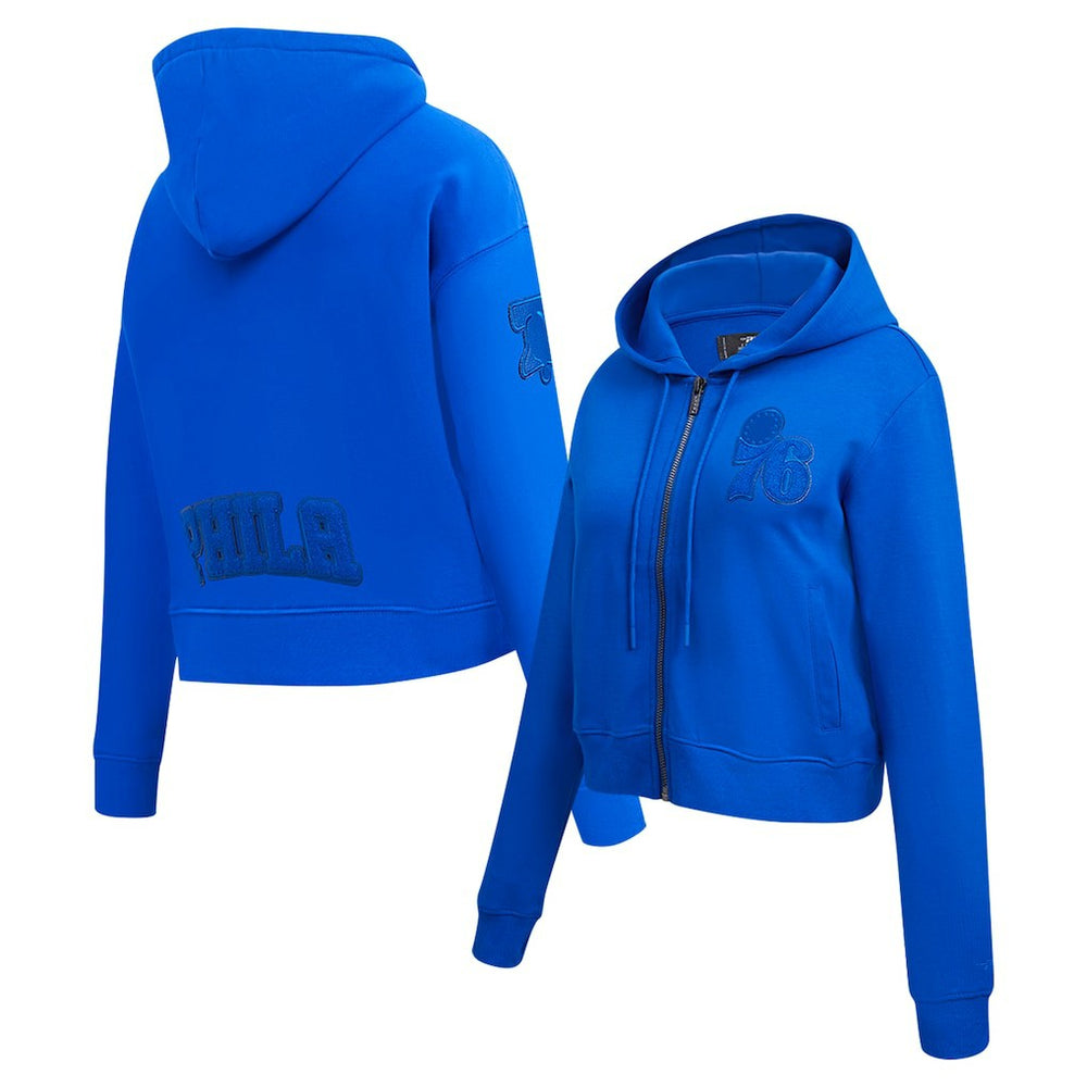 Royal Philadelphia 76ers Pro Standard Women's Triple Tonal Full-Zip Hoodie | NBA