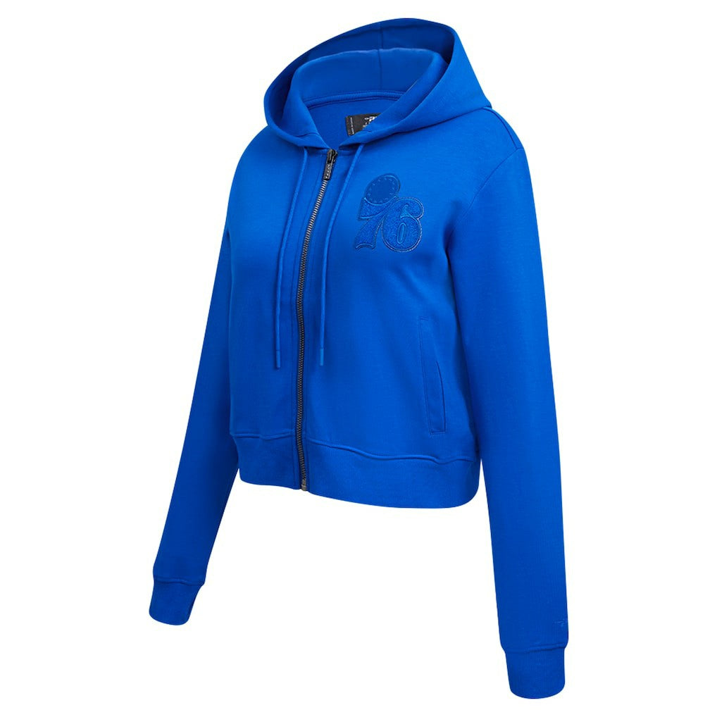 Royal Philadelphia 76ers Pro Standard Women's Triple Tonal Full-Zip Hoodie | NBA