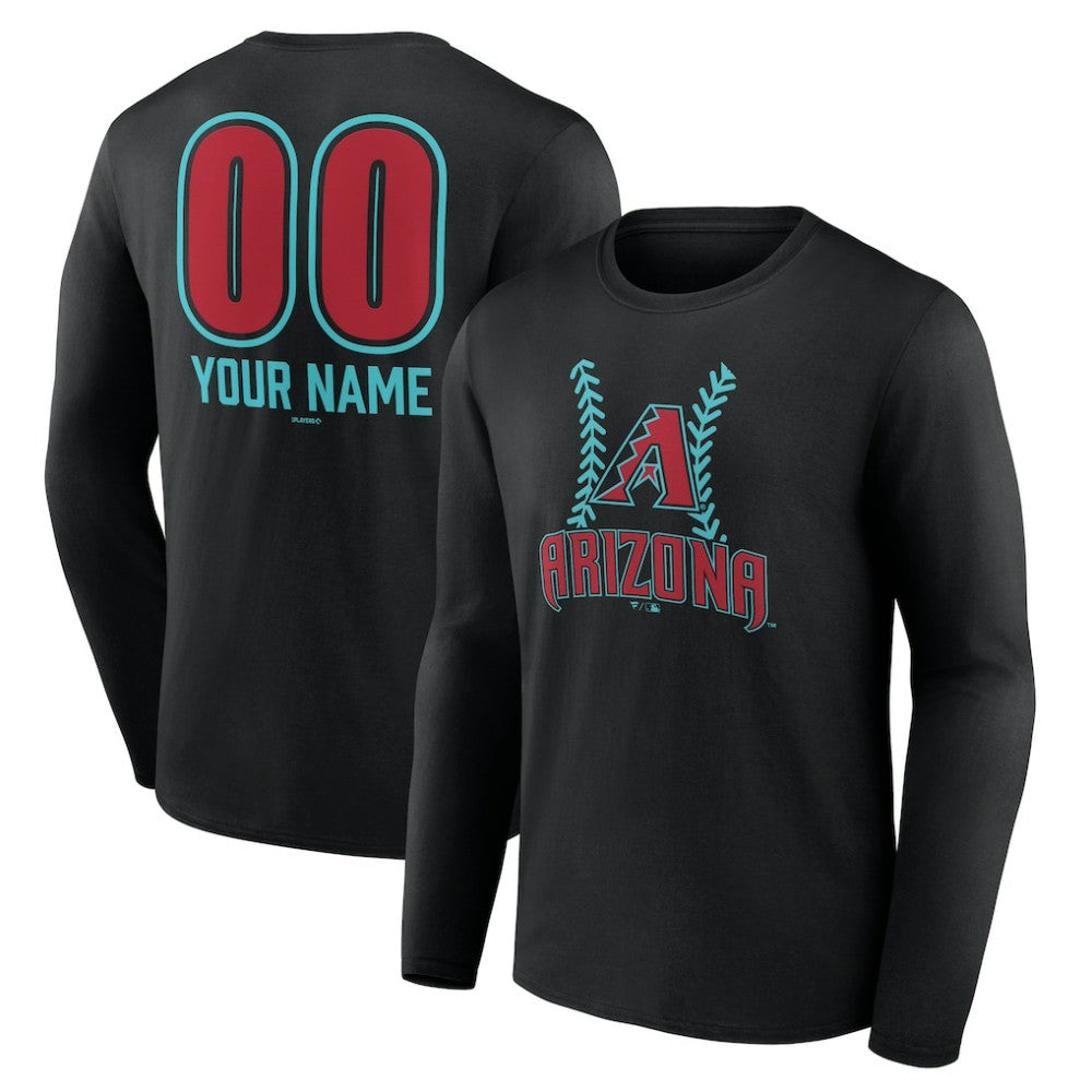 Arizona Diamondbacks Personalized Name & Number Fastball Long Sleeve T-Shirt - MLB T-shirts