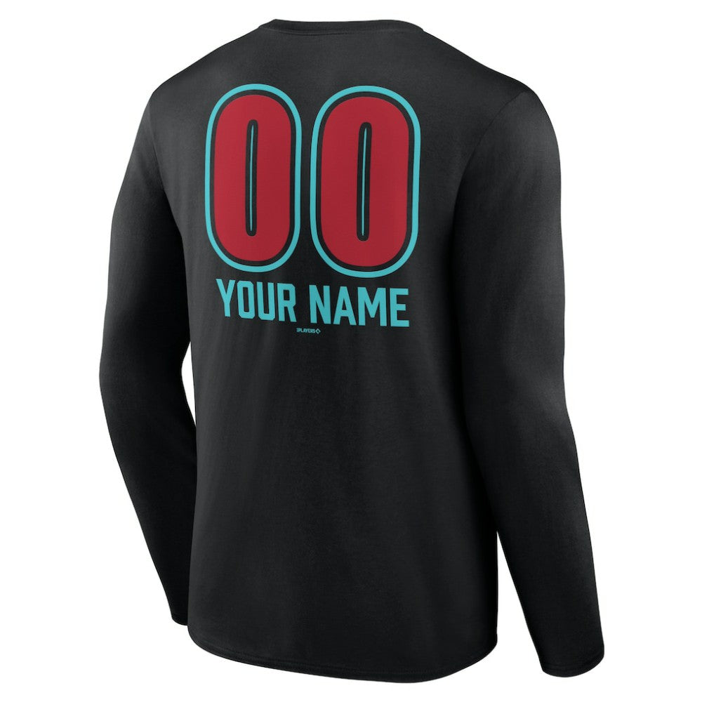 Arizona Diamondbacks Personalized Name & Number Fastball Long Sleeve T-Shirt - MLB T-shirts