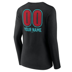Arizona Diamondbacks Women's Personalized Name & Number Fastball Long Sleeve V-Neck T-Shirt - MLB T-shirts
