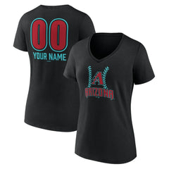 Arizona Diamondbacks Women's Personalized Name & Number Fastball V-Neck T-Shirt - MLB T-shirts